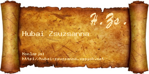 Hubai Zsuzsanna névjegykártya